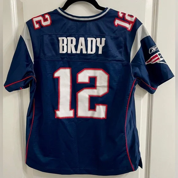 New England Patriots Tom Brady #12 Women’s NFL Player Jersey Large Blue - Picture 2 of 6